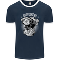 Shovelhead Motorcycle Engine Biker Mens Ringer T-Shirt FotL Navy Blue/White