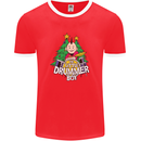 Christmas the Little Drummer Boy Funny Mens Ringer T-Shirt FotL Red/White