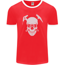 Rock Climbing Skull Mountain Climber Mens Ringer T-Shirt FotL Red/White