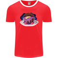 Space Planet Dessert Funny Food Mens Ringer T-Shirt FotL Red/White