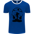 Buckstreet Boys Funny Hunting Hunter Mens White Ringer T-Shirt Royal Blue/White