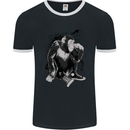 Chilled Out Chimp Chimpanzee Monkey Mens Ringer T-Shirt FotL Black/White