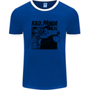 Rad Red Panda Japanese Cool Mens White Ringer T-Shirt Royal Blue/White