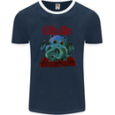 Cathulhu Funny Cat Cthulhu Parody Kraken Mens Ringer T-Shirt FotL Navy Blue/White