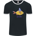 Goldfish Atitude Great White Shark Wannabe Mens Ringer T-Shirt FotL Black/White