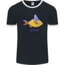 Goldfish Atitude Great White Shark Wannabe Mens Ringer T-Shirt FotL Black/White
