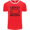 Coffee Needed Funny Addict Mens Ringer T-Shirt FotL Red/White