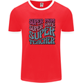 Super Mum Wife Teacher Mens Ringer T-Shirt Red/White