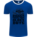 Bigger Toys Older Boys Off Roading Road 4x4 Mens Ringer T-Shirt FotL Royal Blue/White