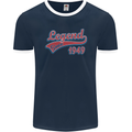 Legend Since 74th Birthday 1949 Mens Ringer T-Shirt FotL Navy Blue/White