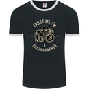 Trust Me I'm a Photographer Photography Mens Ringer T-Shirt FotL Black/White