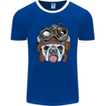 Steampunk Bulldog Mens Ringer T-Shirt FotL Royal Blue/White