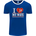 Guitar I Love My Wife Guitarist Electric Mens Ringer T-Shirt FotL Royal Blue/White