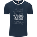 60th Birthday 60 Year Old Geek Funny Maths Mens Ringer T-Shirt FotL Navy Blue/White