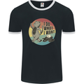 Cat I Do What I Want Funny Coffee Mens Ringer T-Shirt FotL Black/White