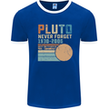 Pluto Never Forget Space Planet Astronomy Mens White Ringer T-Shirt Royal Blue/White