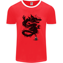 Ink Dragon Tattoo Mens Ringer T-Shirt FotL Red/White