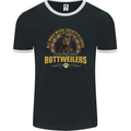 A Rottweiler Dog Mens Ringer T-Shirt FotL Black/White