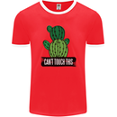 Cactus Can't Touch This Funny Gardening Mens Ringer T-Shirt FotL Red/White