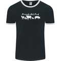 Vegan Animals Are Friends Not Food Mens Ringer T-Shirt FotL Black/White