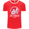 Oktoberfest Drink Beer Save Water Mens Ringer T-Shirt FotL Red/White