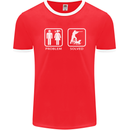 Hunting Problem Solved Funny Hunter Mens Ringer T-Shirt FotL Red/White