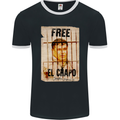 Free El Chapo Cocaine Drugs Cartel Mens Ringer T-Shirt FotL Black/White