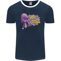Spore Me the Details Funny Mushroom Mens Ringer T-Shirt FotL Navy Blue/White