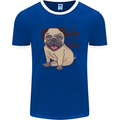 Pug I Didn't Fart My Butt Blew You a Kiss Mens Ringer T-Shirt FotL Royal Blue/White