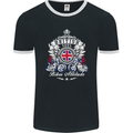 British Soul Biker Motorcycle Motorbike Mens Ringer T-Shirt FotL Black/White