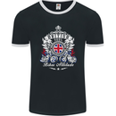 British Soul Biker Motorcycle Motorbike Mens Ringer T-Shirt FotL Black/White