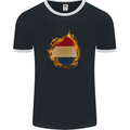 The Dutch Flag Fire Effect Holland Mens Ringer T-Shirt FotL Black/White