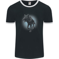 A Girl on Wolf Mens Ringer T-Shirt FotL Black/White