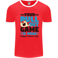 Pull Out Game Funny Offensive Fathers Day Mens Ringer T-Shirt Red/White