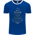 Sailing Captain Narrow Boat Barge Sailor Mens Ringer T-Shirt FotL Royal Blue/White