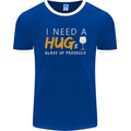 I Need a Huge Glass of Prosecco Funny Mens Ringer T-Shirt FotL Royal Blue/White