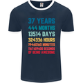 37th Birthday 37 Year Old Mens Ringer T-Shirt FotL Navy Blue/White