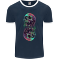 Synthesize Skulls Mens Ringer T-Shirt FotL Navy Blue/White