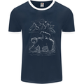 A Bear and It's Cub Mens Ringer T-Shirt FotL Navy Blue/White