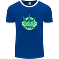 Highrish St. Patrick's Day Weed Drugs Funny Mens Ringer T-Shirt FotL Royal Blue/White