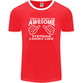 Awesome Stepdad Funny Father's Day Step Dad Mens Ringer T-Shirt FotL Red/White