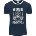 Honk Guns Fired From a Motorcycle Biker Mens Ringer T-Shirt FotL Navy Blue/White