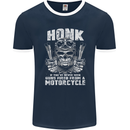Honk Guns Fired From a Motorcycle Biker Mens Ringer T-Shirt FotL Navy Blue/White