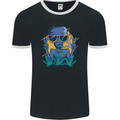 An Alien Smoking Weed Funny Drug Culture Mens Ringer T-Shirt FotL Black/White