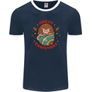 Funny Hoggy Christmas Hedgehog Mens Ringer T-Shirt FotL Navy Blue/White