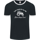 A Tractor for My Wife Funny Farming Farmer Mens Ringer T-Shirt FotL Black/White