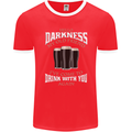 Hello Darkness My Old Friend Funny Guiness Mens Ringer T-Shirt FotL Red/White