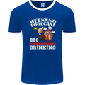 BBQ Weekend Forecast BBQing Alcohol Beer Mens Ringer T-Shirt FotL Royal Blue/White