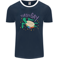 LGBT Turtle Gay Pride Day Awareness Mens Ringer T-Shirt FotL Navy Blue/White