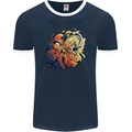 Tumpet Player Jazz Mens Ringer T-Shirt FotL Navy Blue/White